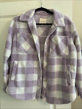 Thread & Supply Lavender and White Plaid Shacket